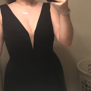 Black V-neck Prom dress